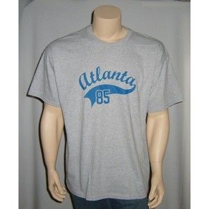 ATLANTA 85 T Shirt Mens X Large Heather Gray Cotton Retro Look Short Sleeve